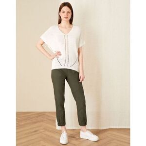 Monsoon Ivory Tyla Tape Sleeveless Knit V-Neck Pullover Sweater Size XL